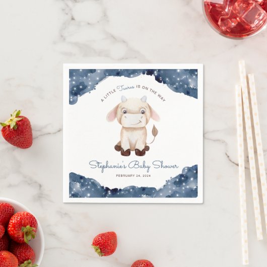 Celestial Taurus Waterverf Baby shower Servet (Insitu)