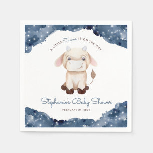 Celestial Taurus Waterverf Baby shower Servet