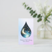 Celestial Themed Nail Artistry Business Card Visitekaartje (Staand voorkant)