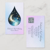 Celestial Themed Nail Artistry Business Card Visitekaartje (Voorkant / Achterkant)