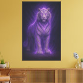 Celestial Thunder Purple White Tiger – High-End Fa Canvas Afdruk (Insitu (Woonkamer))
