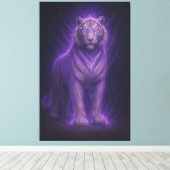 Celestial Thunder Purple White Tiger – High-End Fa Canvas Afdruk (Insitu (Houten vloer))