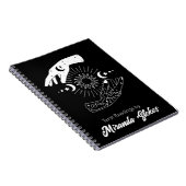 Celestial Touch Trendy Zon & Maan Handen Zwart Notitieboek (Rechterzijde)