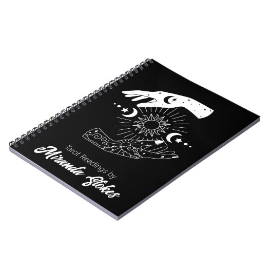 Celestial Touch Trendy Zon & Maan Handen Zwart Notitieboek (Linkerzijde)