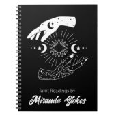 Celestial Touch Trendy Zon & Maan Handen Zwart Notitieboek (Voorkant)