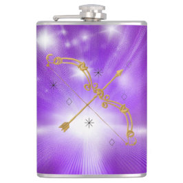 Celestial Traveler: Golden Sagittarius Heupfles