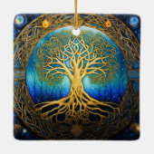 Celestial Tree of Life Keltische knoop Keramisch Ornament (Achterkant)