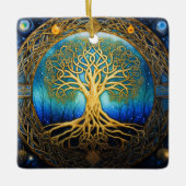 Celestial Tree of Life Keltische knoop Keramisch Ornament (Voorkant)
