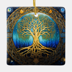 Celestial Tree of Life Keltische knoop Keramisch Ornament
