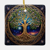 Celestial Tree of Life Keltische knoop Keramisch Ornament (Voorkant)