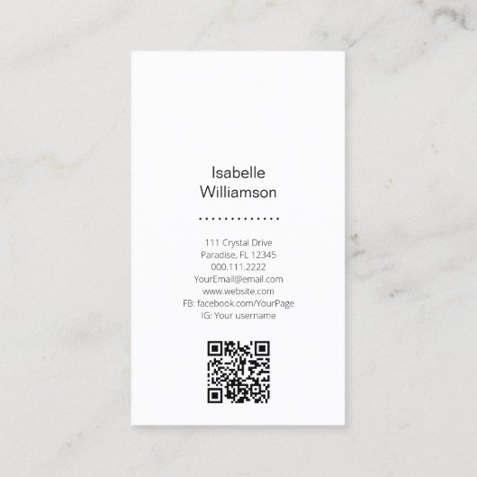 Celestial Triple Moon Goddess QR Code Dank je wel Visitekaartje (Achterkant)