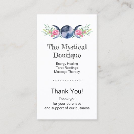 Celestial Triple Moon Goddess QR Code Dank je wel Visitekaartje (Voorkant)