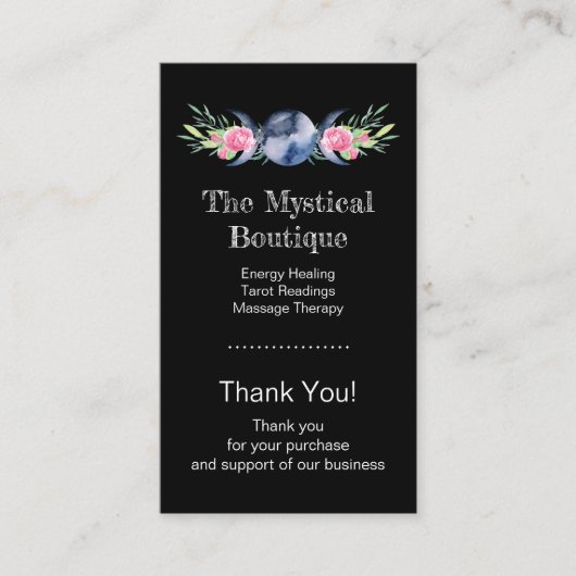 Celestial Triple Moon Goddess QR Code Dank u Visitekaartje (Voorkant)