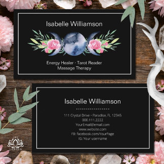 Celestial Triple Moon Godin Metafysical Mystic Visitekaartje