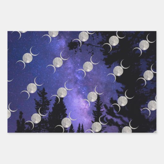 Celestial Triple Moon wrappapier Inpakpapier Vel (Voorkant)