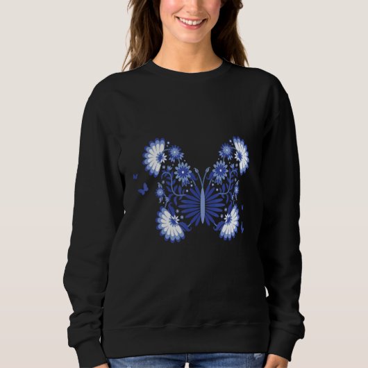 Celestial Tropics Navy Butterfly Trui (Voorkant)