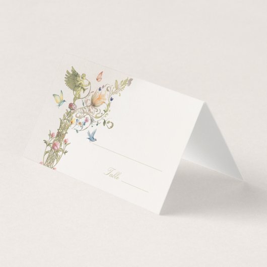 Celestial Tuin Bruiloft Naam Kaart Sjabloon (Voorkant)