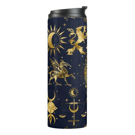 Celestial Tumbler Blue & Gold kerstcadeauidee Thermosbeker (Gedraaid links)