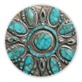Celestial Turquoise Art with Pewter  Keramische Knop (Voorkant)