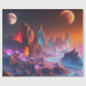Celestial Twilight Landscape - Alien Planet Cadeaupapier (Vlak)