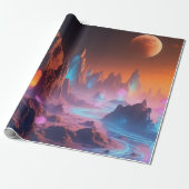 Celestial Twilight Landscape - Alien Planet Cadeaupapier (Uitgerold)