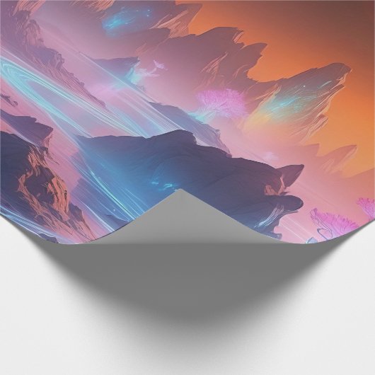Celestial Twilight Landscape - Alien Planet Cadeaupapier (Hoek)