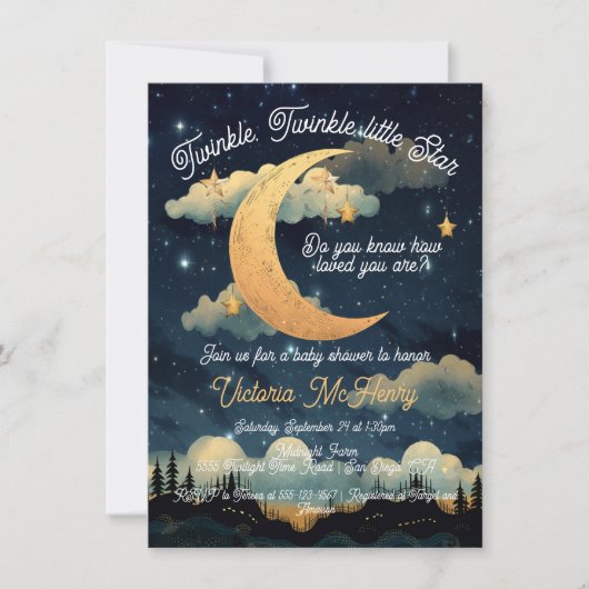 Celestial Twinkle kleine Star Baby shower Kaart (Voorkant)