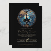 Celestial Twins Zodiac Symbool Zwart Goud Tweeling Kaart (Voorkant / Achterkant)