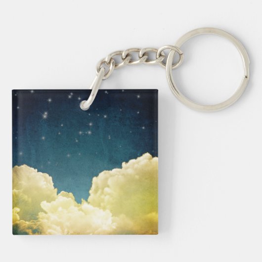 Celestial Uitzicht Stars and Clouds Sleutelhanger (Achterkant)