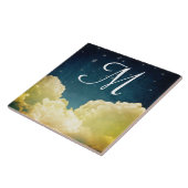 Celestial Uitzicht Stars Monogram Display Tegel Tegeltje (Zijkant)