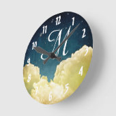Celestial Uitzicht Stars Monogram Initiaal Wandklo Ronde Klok (Hoek)