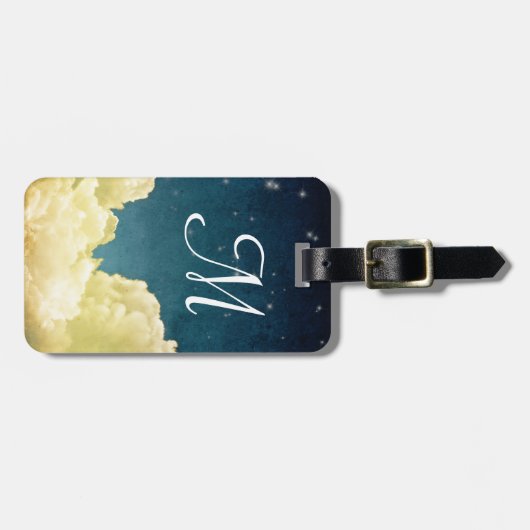 Celestial Uitzicht Sterren Monogram Bagagelabel (Voorkant horizontaal)