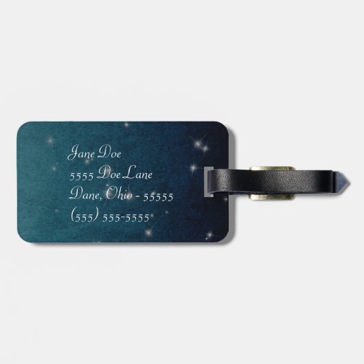 Celestial Uitzicht Sterren Monogram Bagagelabel (Achterkant horizontaal)