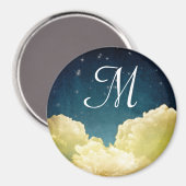 Celestial Uitzicht Sterren Monogram Initiaal Magne Magneet (Voorkant / Achterkant)