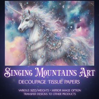 Celestial Unicorn Fairytale Craft Decoupage Tissuepapier