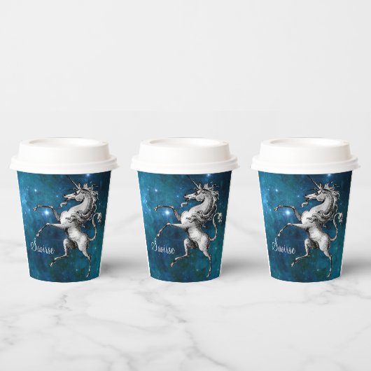 Celestial Unicorn  Papieren Bekers (Multi)