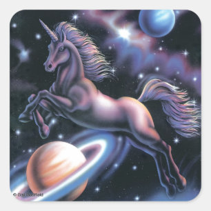 Celestial Unicorn Vierkante Sticker