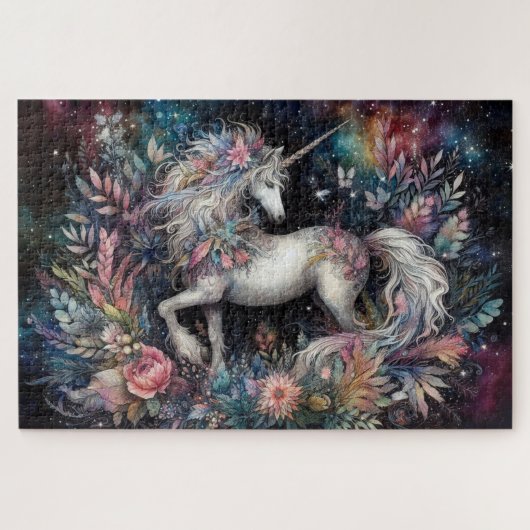 Celestial Unicorn with Botanicals Legpuzzel (Horizontaal)