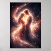 Celestial Union – Abstract Cosmic Couple Art Poster (Voorkant)