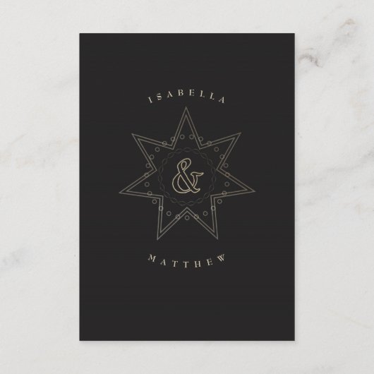 Celestial Union bruiloft details Kaart (goud) (Achterkant)