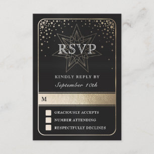 Celestial Union Bruiloft RSVP Kaarten (Goud) Kaartje