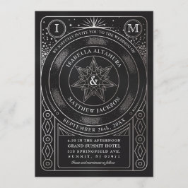 Celestial Union bruiloft uitnodigingen (zilver)