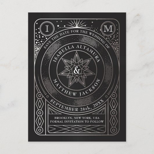 Celestial Union Wedding Save the Date Briefkaart (Voorkant)