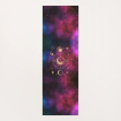 Celestial Universe Monogram Gouden Glitter Bourgog Yogamat (Achterkant)