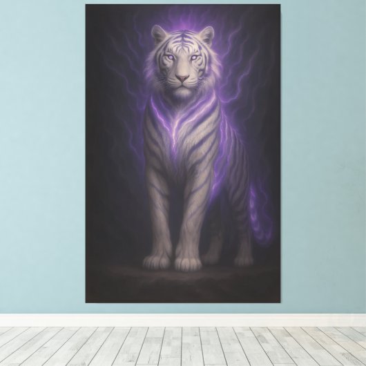 Celestial Violet Lightning Tiger – Silent Storm Gu Canvas Afdruk (Insitu (Houten vloer))