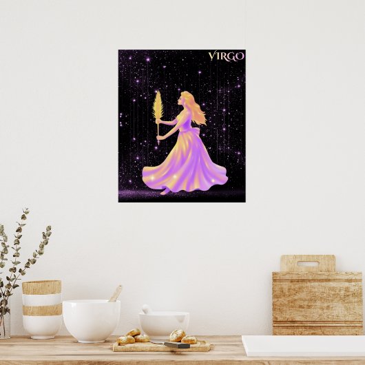Celestial Virgo – Astrology Art Poster (Keuken)