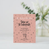 Celestial Virgo roos Black Stars Verjaardagsuitnod (Staand voorkant)