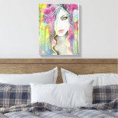 Celestial Vision Girl in de Stars Pop Fantasy Art Canvas Afdruk (Insitu (Slaapkamer))