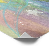 Celestial Vision Girl in de Stars Pop Fantasy Art Poster (Hoek)