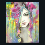 Celestial Vision Girl in de Stars Pop Fantasy Art Poster<br><div class="desc">"Celestial Vision" © Molly Harrison 2012 Uit mijn oorspronkelijke waterverf,  inkt en acrylverf. www.mollyharrisonart.com</div>